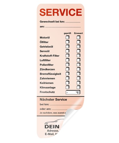 Kfz service aufkleber - -,