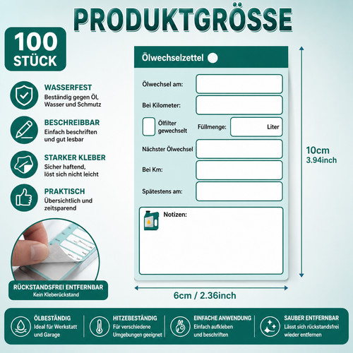 Hochwertige öl service zettel - hochwertige,