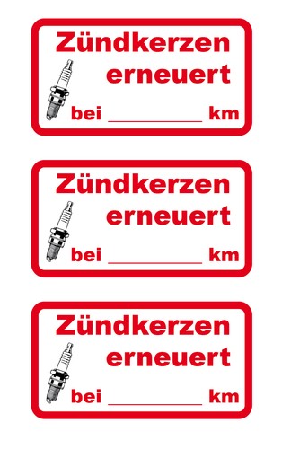 Aufkleber zündkerzen - 3x,